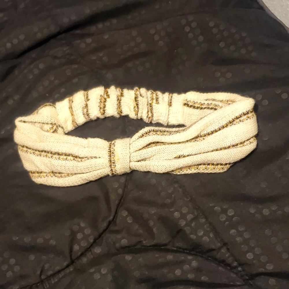 Elegant Cream and Gold Headband